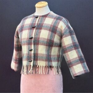 VINTAGE Plaid cropped blazer jacket